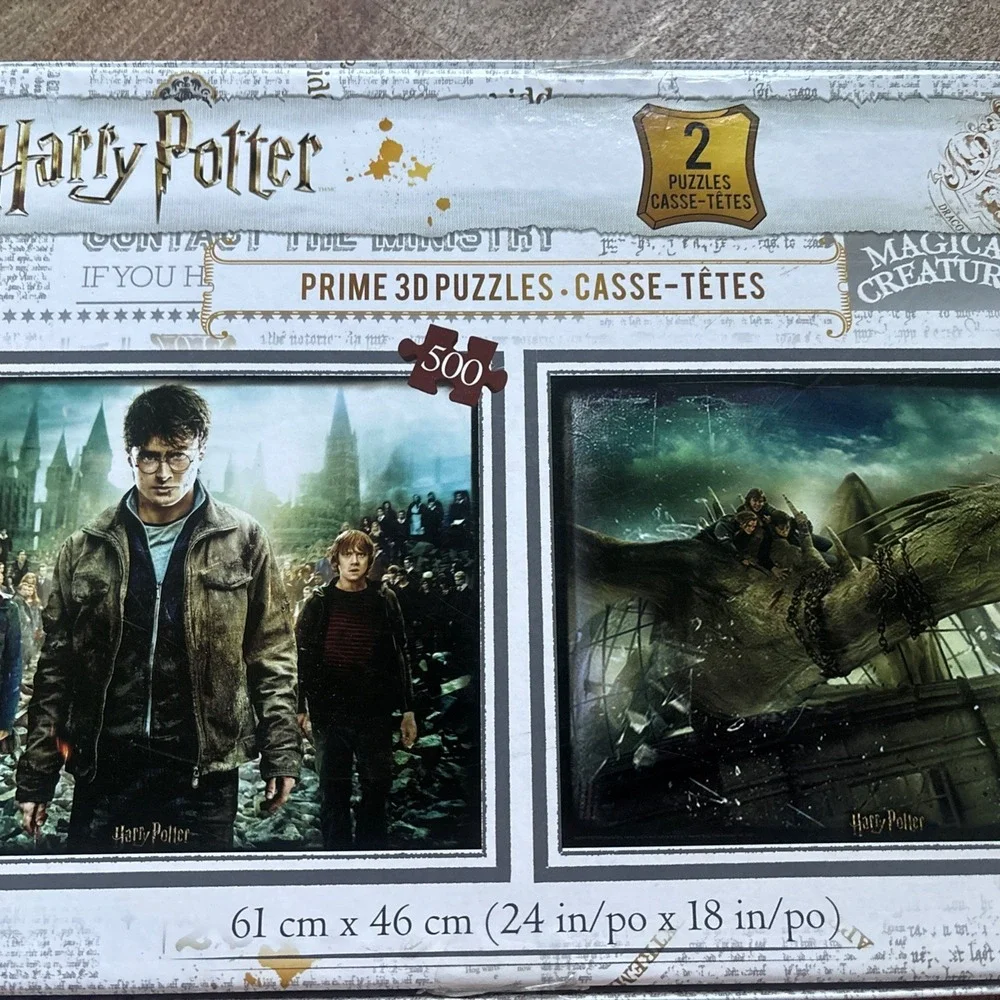 Harry Potter Wizarding World Prime 3D Lenticular Puzzles - 2 puzzles- 500pc ea